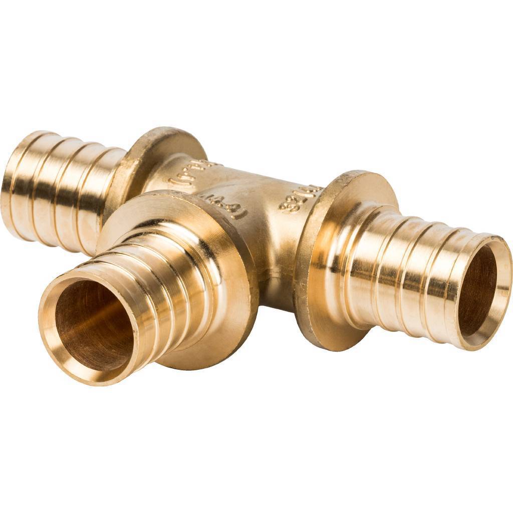 Тройник 32 равносторонний, аксиальный, латунь