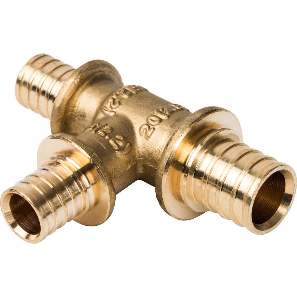 Тройник 20х16х16 переходной, аксиальный, для труб из сшитого полиэтилена