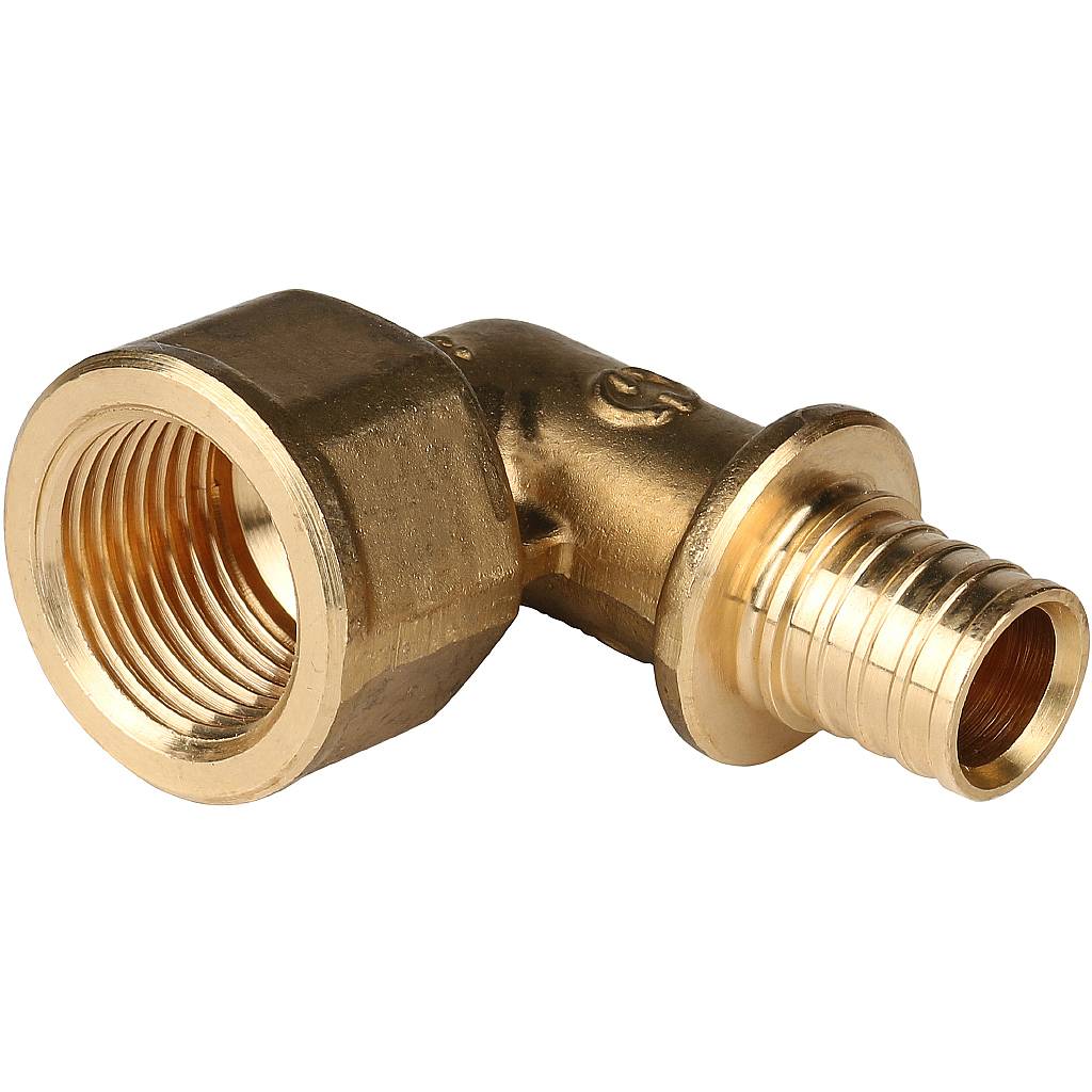 Угольник 16х1/2'ВР переходной с внутренней резьбой, аксиальный, латунь