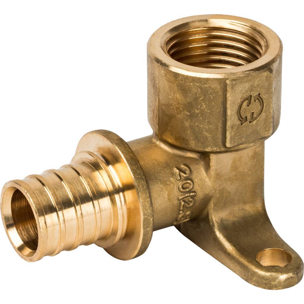 Угольник 20х1/2'ВР переходной с внутренней резьбой, водорозетка, аксиальный, латунь