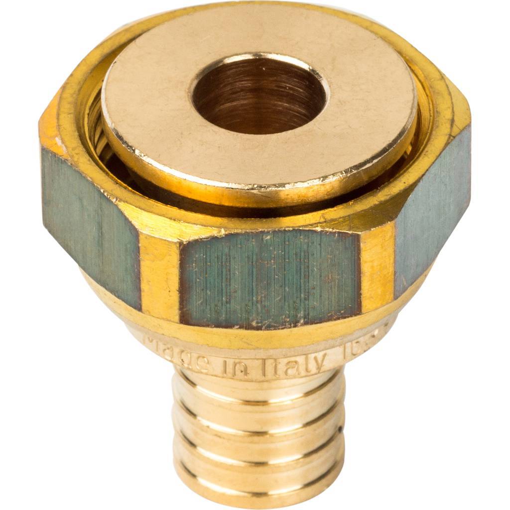 Переходник 16х3/4'ВР с накидной гайкой, аксиальный, латунь