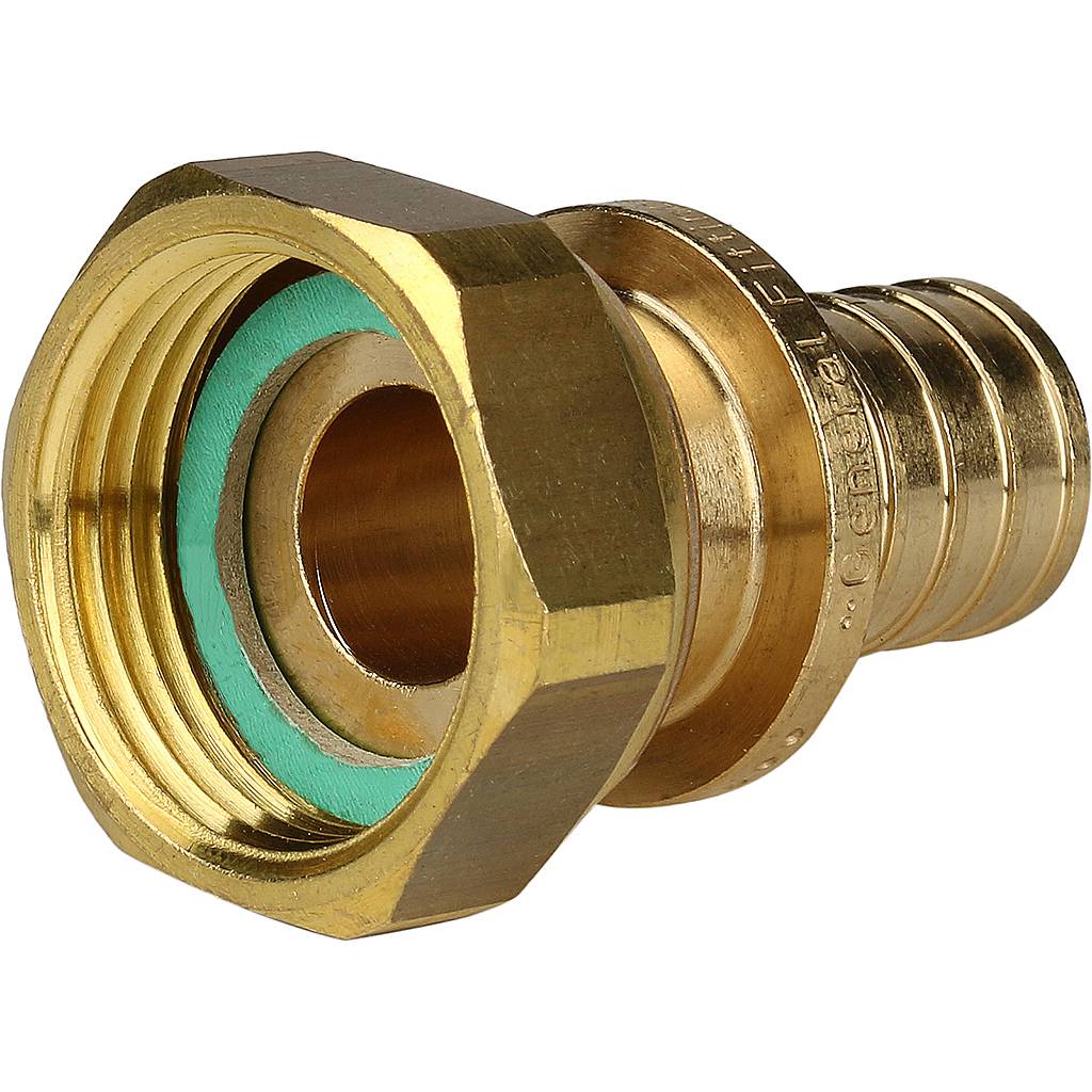 Переходник 20х3/4'ВР с накидной гайкой, аксиальный, латунь