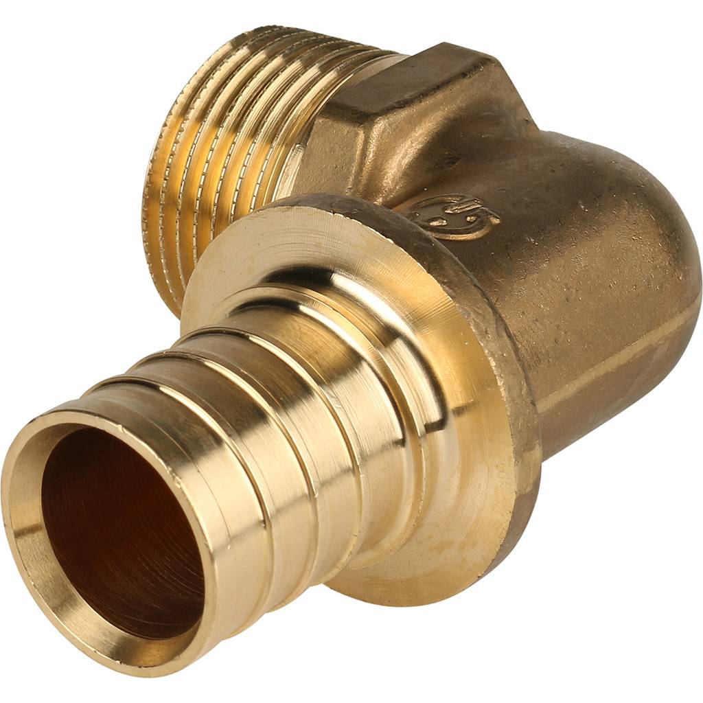 Угольник 32х1'НР переходной с наружной резьбой, аксиальный, латунь