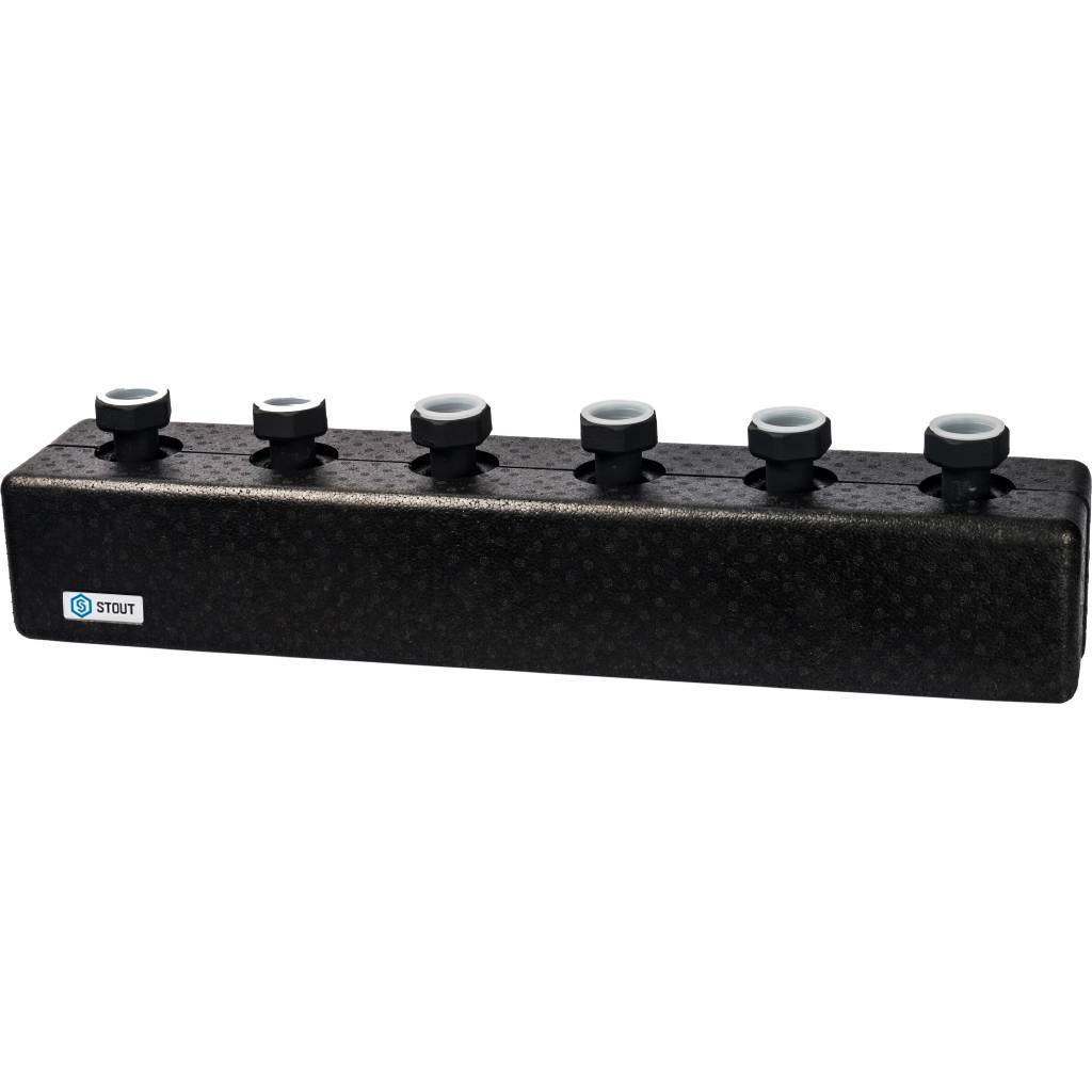 Коллектор распределительный стальной 3 отопительных контуратеплоизоляция DN25