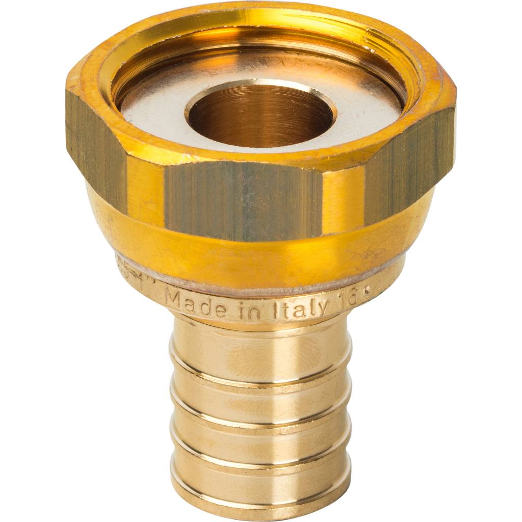 Переходник 25х1'ВР с накидной гайкой, аксиальный, латунь