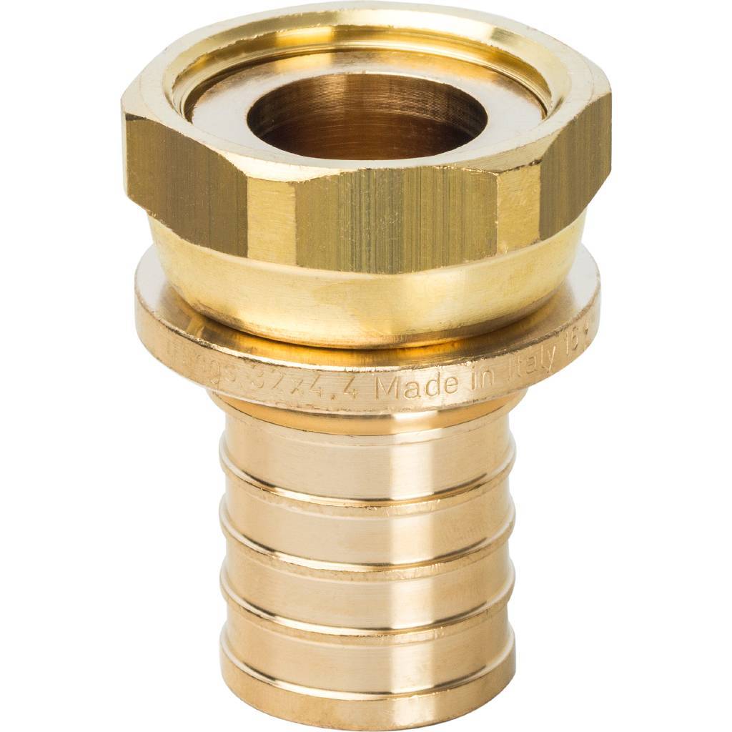 Переходник 32х1'ВР с накидной гайкой, аксиальный, латунь