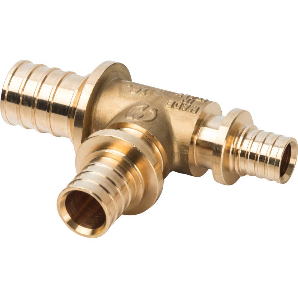 Тройник 25х20х16 переходной, аксиальный, для труб из сшитого полиэтилена