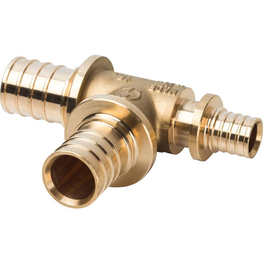 Тройник 25х25х16 переходной, аксиальный, для труб из сшитого полиэтилена