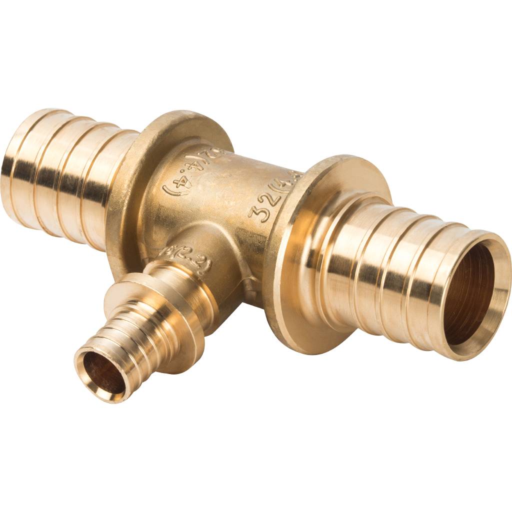 Тройник 32х16х32 переходной, аксиальный, для труб из сшитого полиэтилена