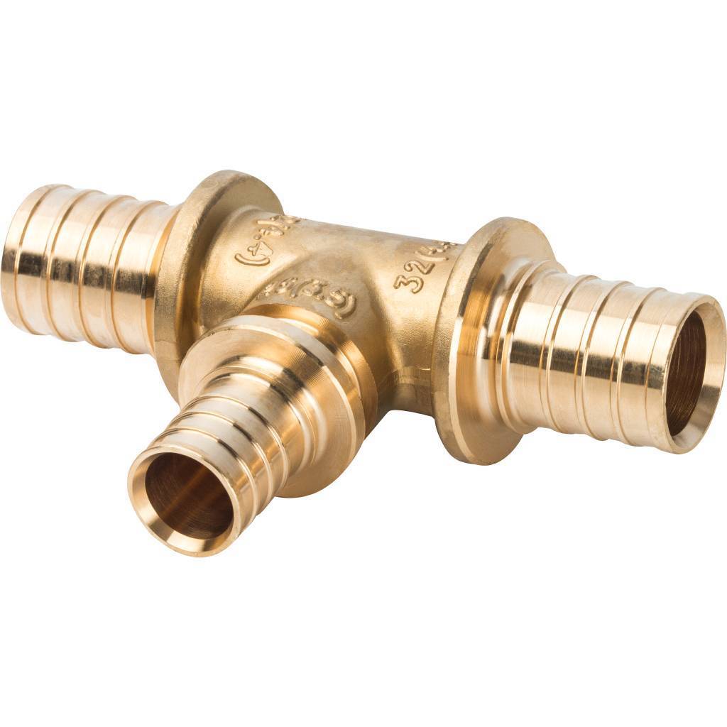 Тройник 32х25х32 переходной, аксиальный, для труб из сшитого полиэтилена