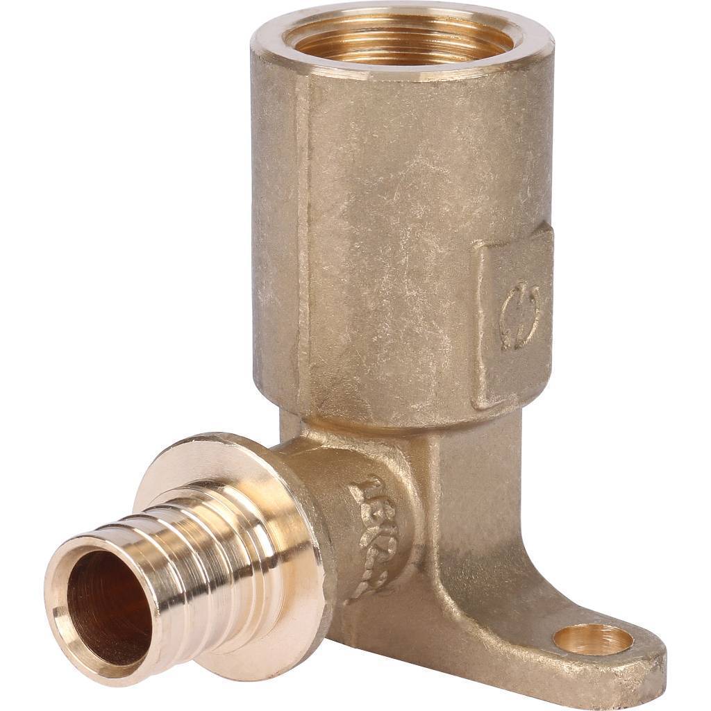 Угольник 16х1/2'ВР переходной с внутренней резьбой, водорозетка, длинный, аксиальный, латунь