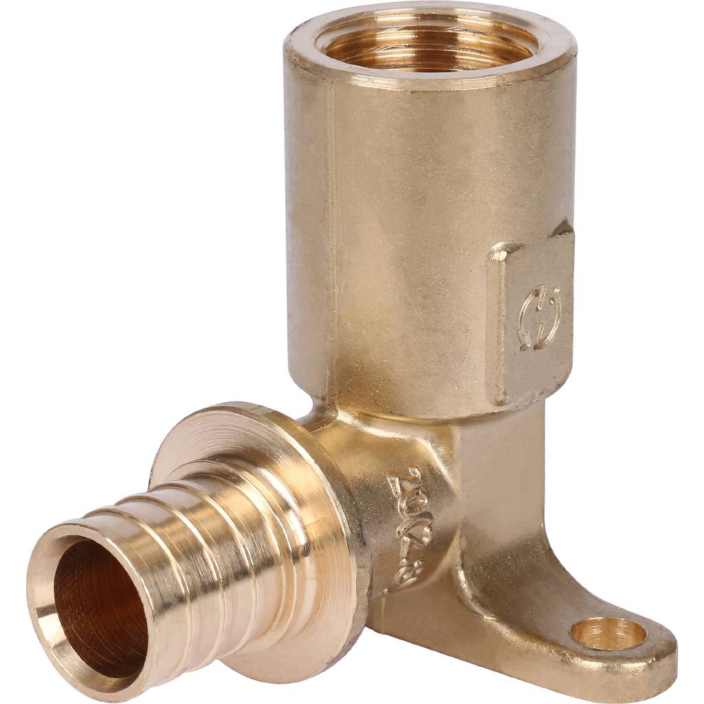 Угольник 20х1/2'ВР переходной с внутренней резьбой, водорозетка, длинный, аксиальный, бронза