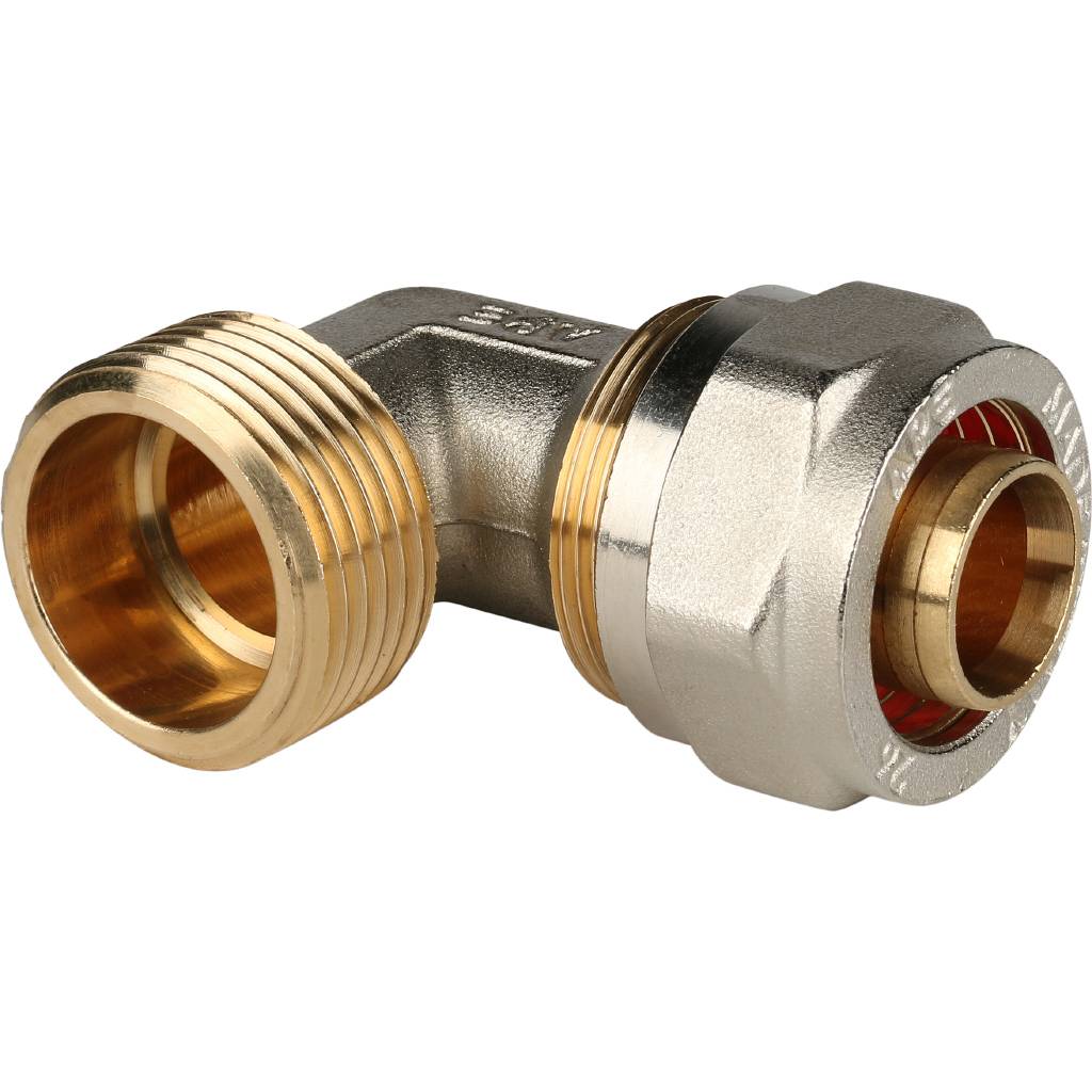 Угольник НР 1'x26 переходной, для металлопластиковых труб винтовой