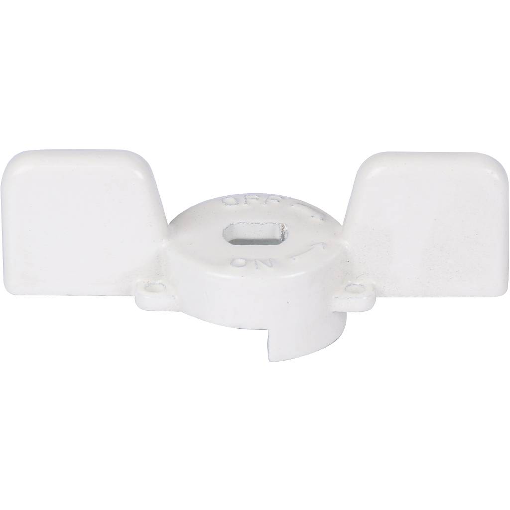Ручка-бабочка для шарового крана 1' - 1 1/4' белая