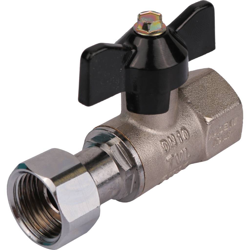 Кран шаровой с накидной гайкой 1/2'X1/2' ВР/накидная гайка ручка бабочка