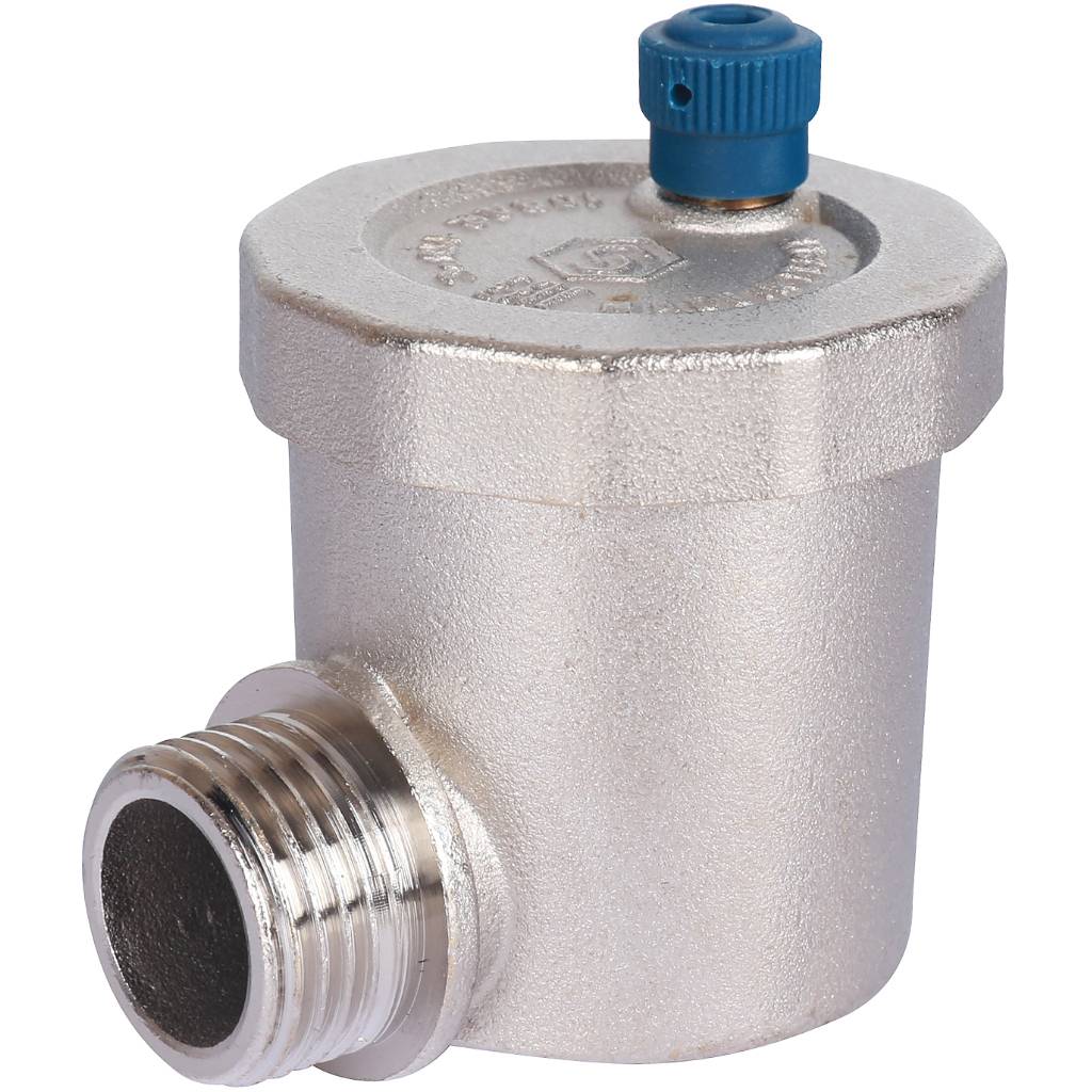 Воздухоотводчик автоматический вертикальный выпуск, угловое подкл. нар.р. 1/2' никель