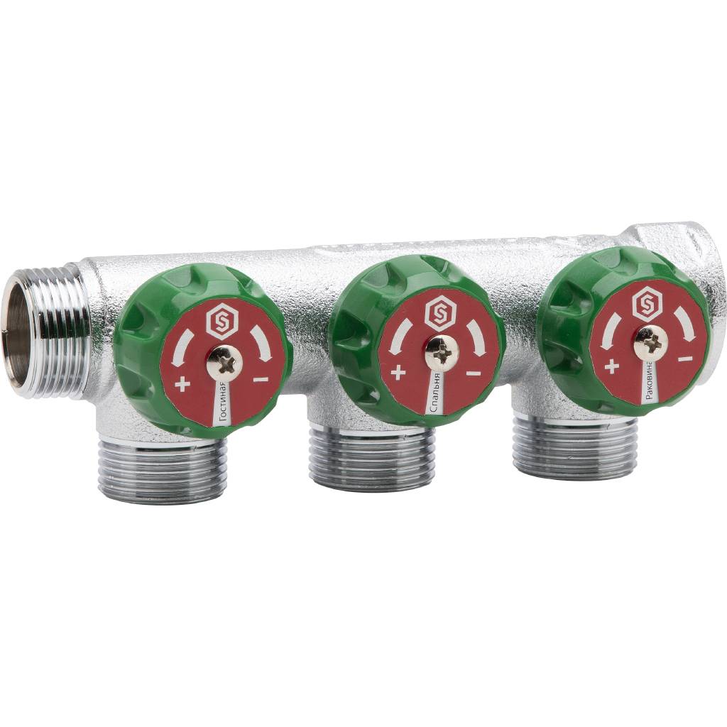 Коллектор распределительный 3/4'x3 выхода 1/2'