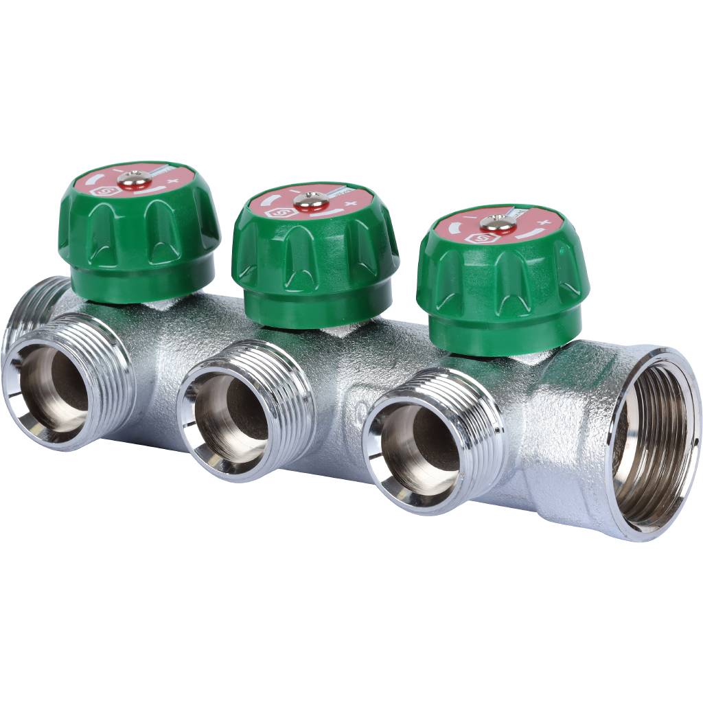 Коллектор распределительный 1'x3 выхода 3/4' ЕК