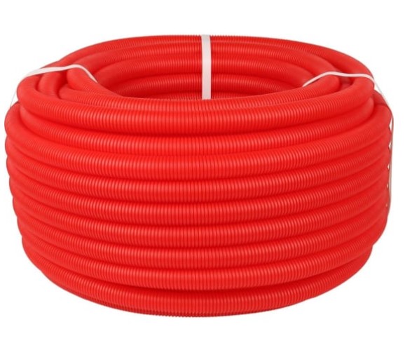 Труба гофрированная 23 красная, для трубы 16, бухта 50м