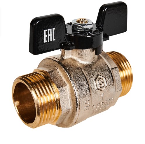 Кран шаровой 1 полнопроходной, НР/НР, ручка       бабочка