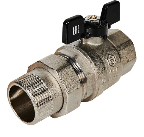 Кран шаровой со сгоном 1 1/4' ВН ручка бабочка,полнопроходной