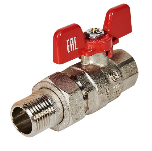 Кран шаровой со сгоном 1/2' ВН ручка бабочка (EPDM)