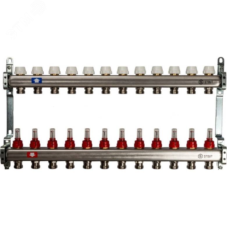 Изображение товара Коллектор из нержавеющей стали с расходомерами 13 вых. (шт)