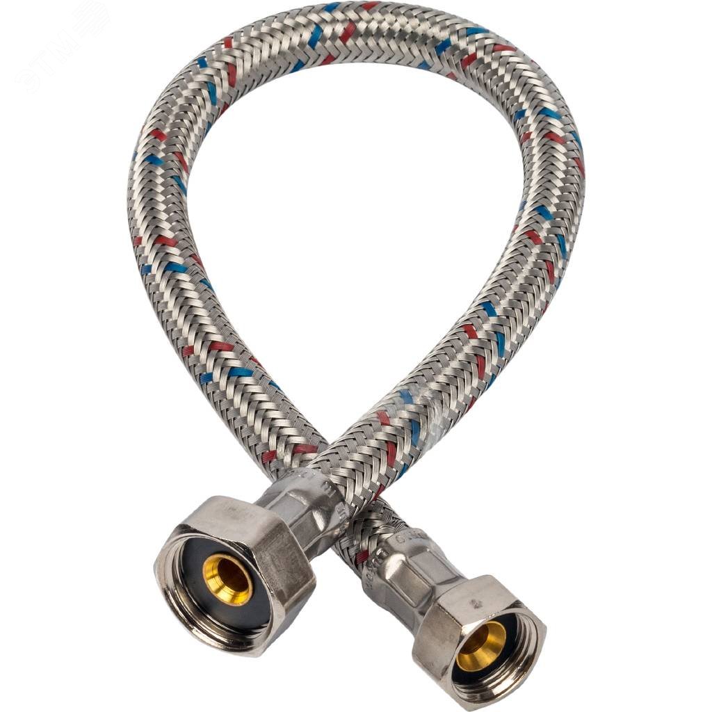Изображение товара Гибкая подводка для воды ВР 1/2' х ВР 3/8' длина 40 см нержавеющая сталь Италия