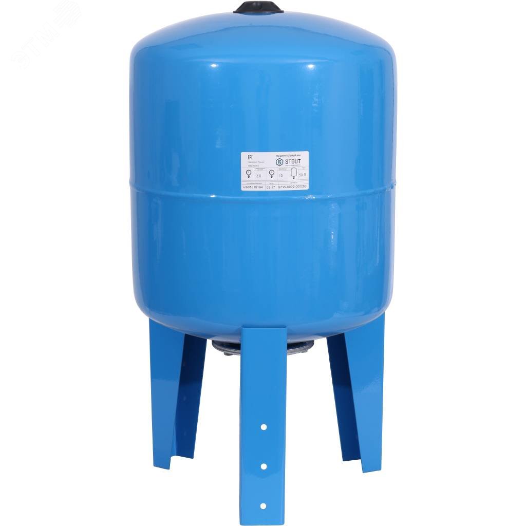 Гидроаккумулятор 50 л. вертикальный (цвет синий) STW-0002-000050 STOUT - превью 2
