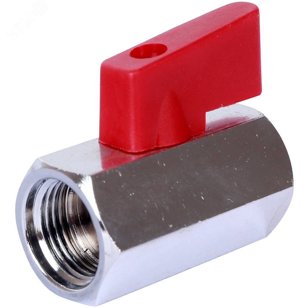 Изображение товара Кран шаровой мини 3/8 ВВ никелированная латунь для водоснабжения и отопления