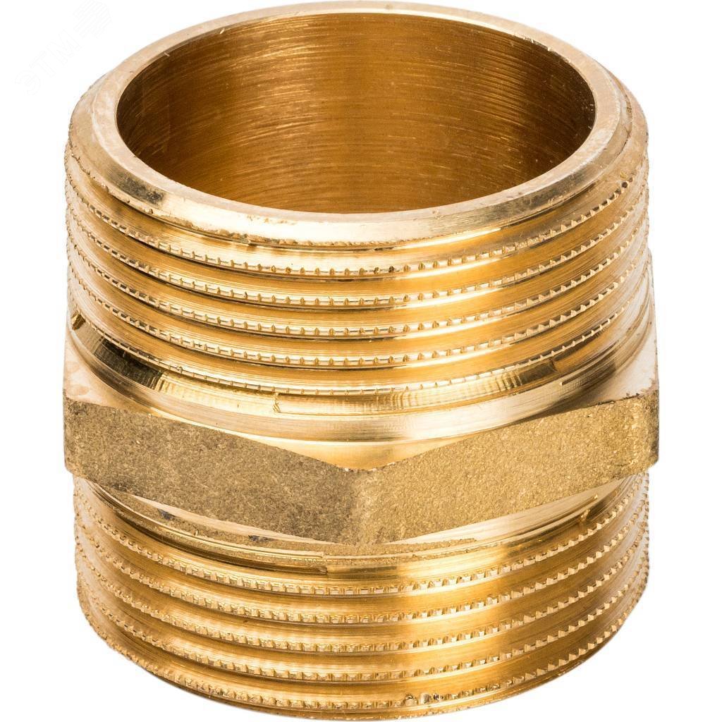 Изображение товара Ниппель латунный 1 1/4 для труб из стали и металлопластика STOUT Италия