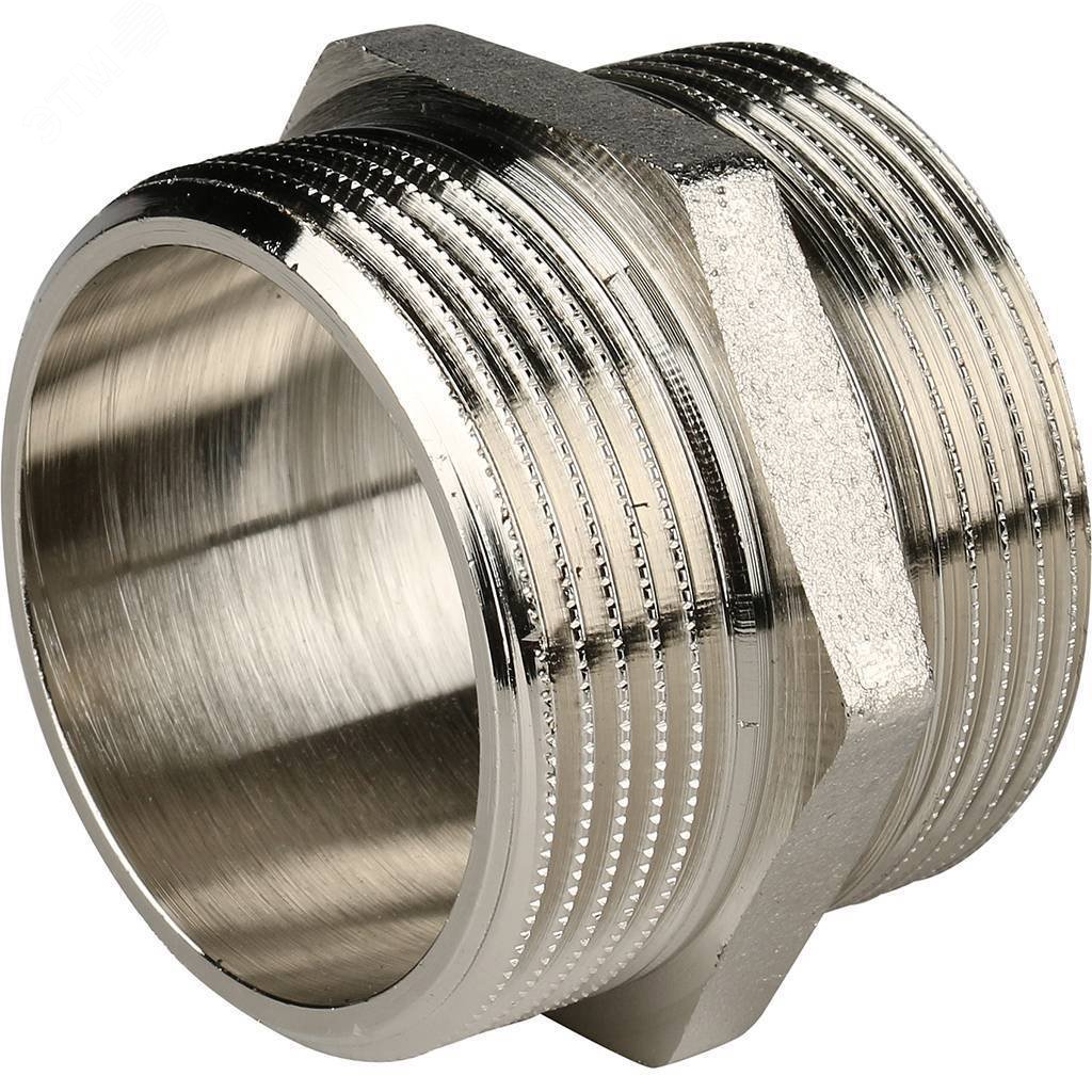 Изображение товара Ниппель HH никелированный 1 1/2" латунный для трубопроводных систем