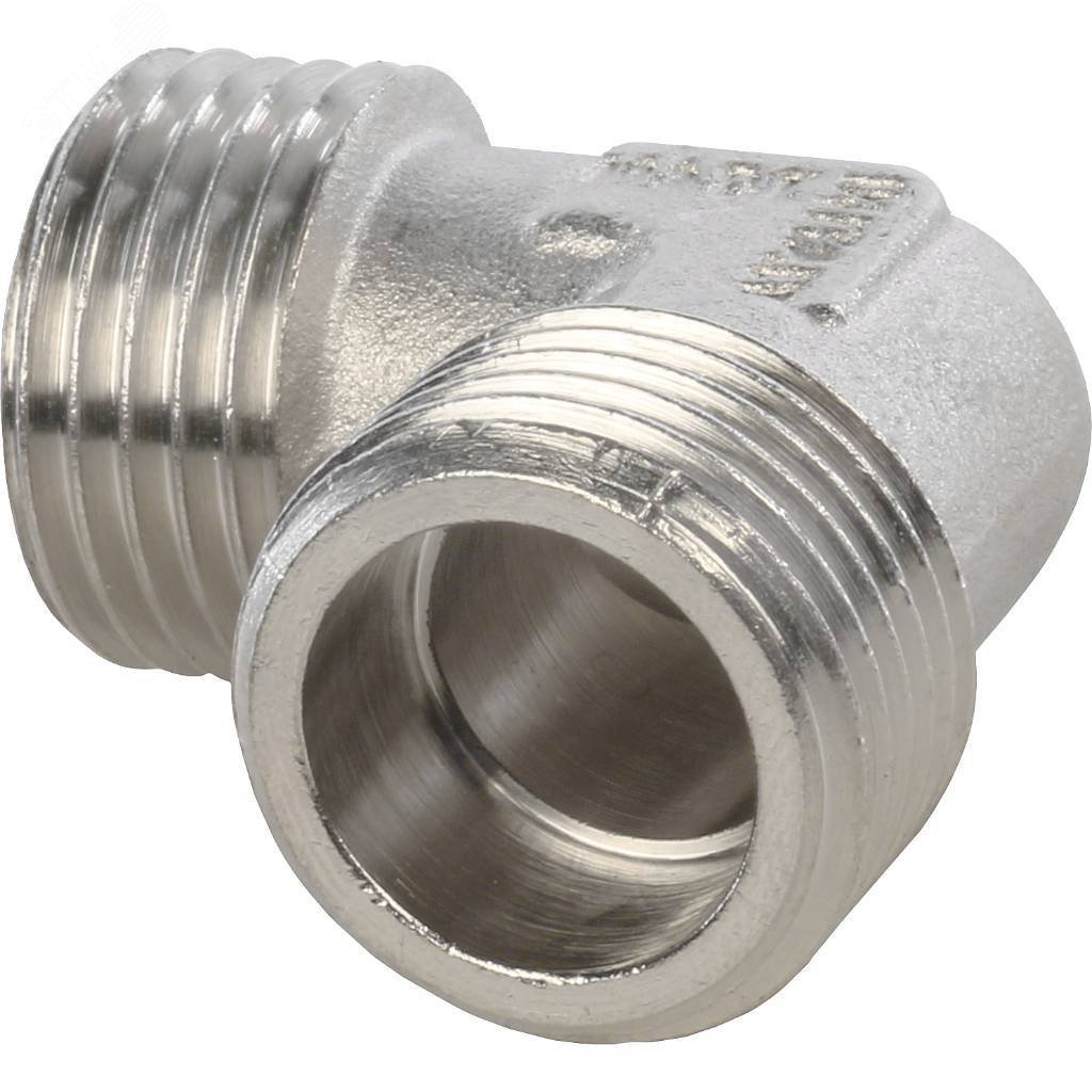 Изображение товара Угольник никелированный 1/2 дюйма 90 градусов от STOUT для водопровода и отопления