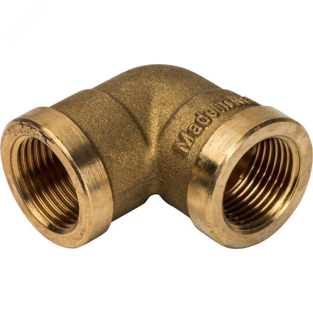 Изображение товара Угольник ВВ 3/8 дюйма латунный для систем водоснабжения отопления