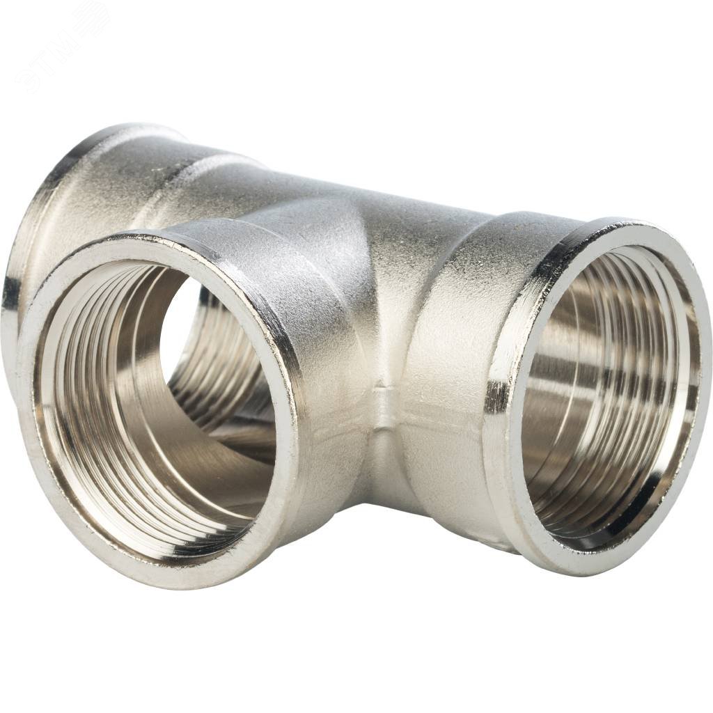 Изображение товара Тройник ВВ никелированный 1'1/4 от STOUT для водоснабжения и отопления