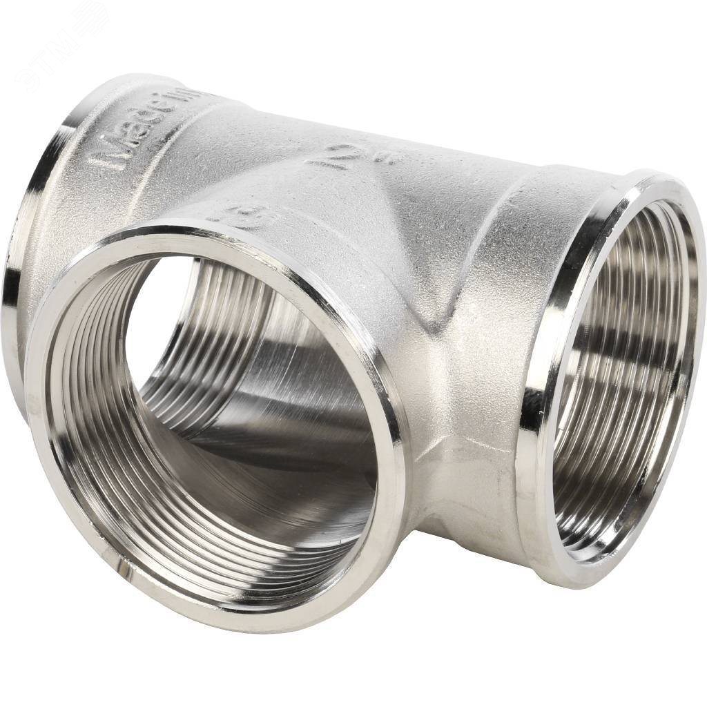 Изображение товара Тройник ВВ никелированный 2 дюйма для трубопроводных систем STOUT