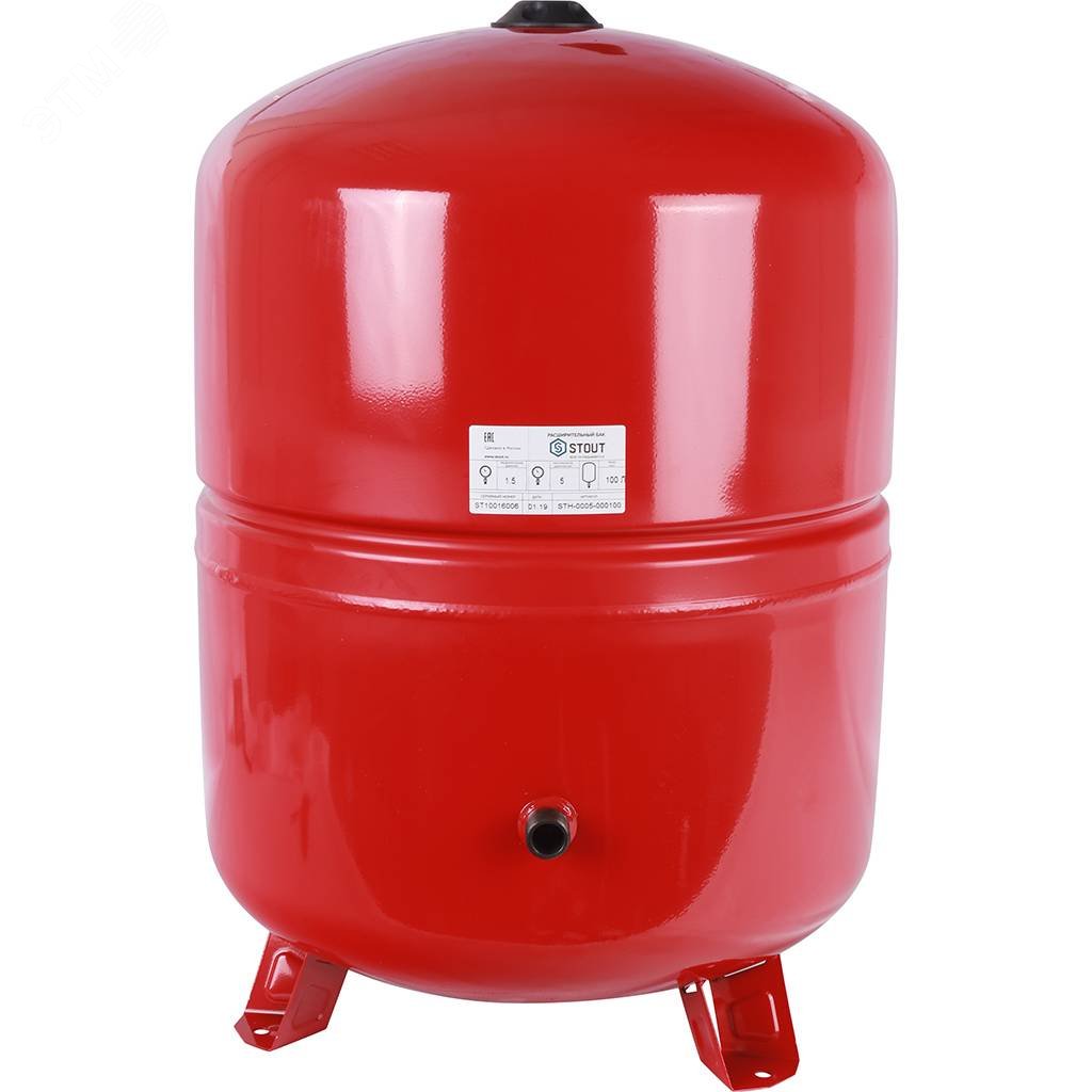 Бак расширительный на отопление 100 л. (цвет красный) STH-0005-000100 STOUT - превью 2