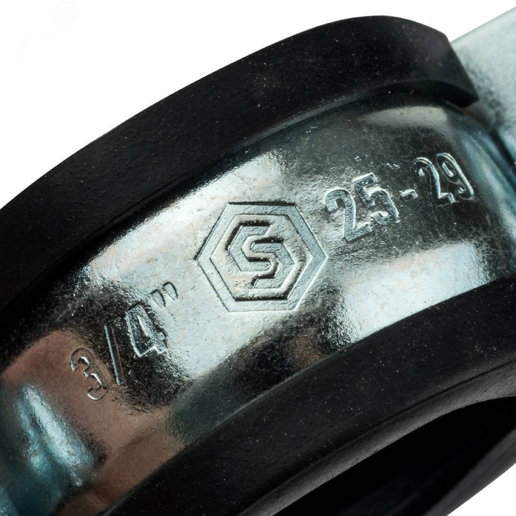 Хомут сантехнический с шпилькой шурупом и пластиковым дюбелем 3/4' (25-29 мм) оцинкованная сталь с резиновым уплотнением SAC-0020-100034 STOUT - превью 5