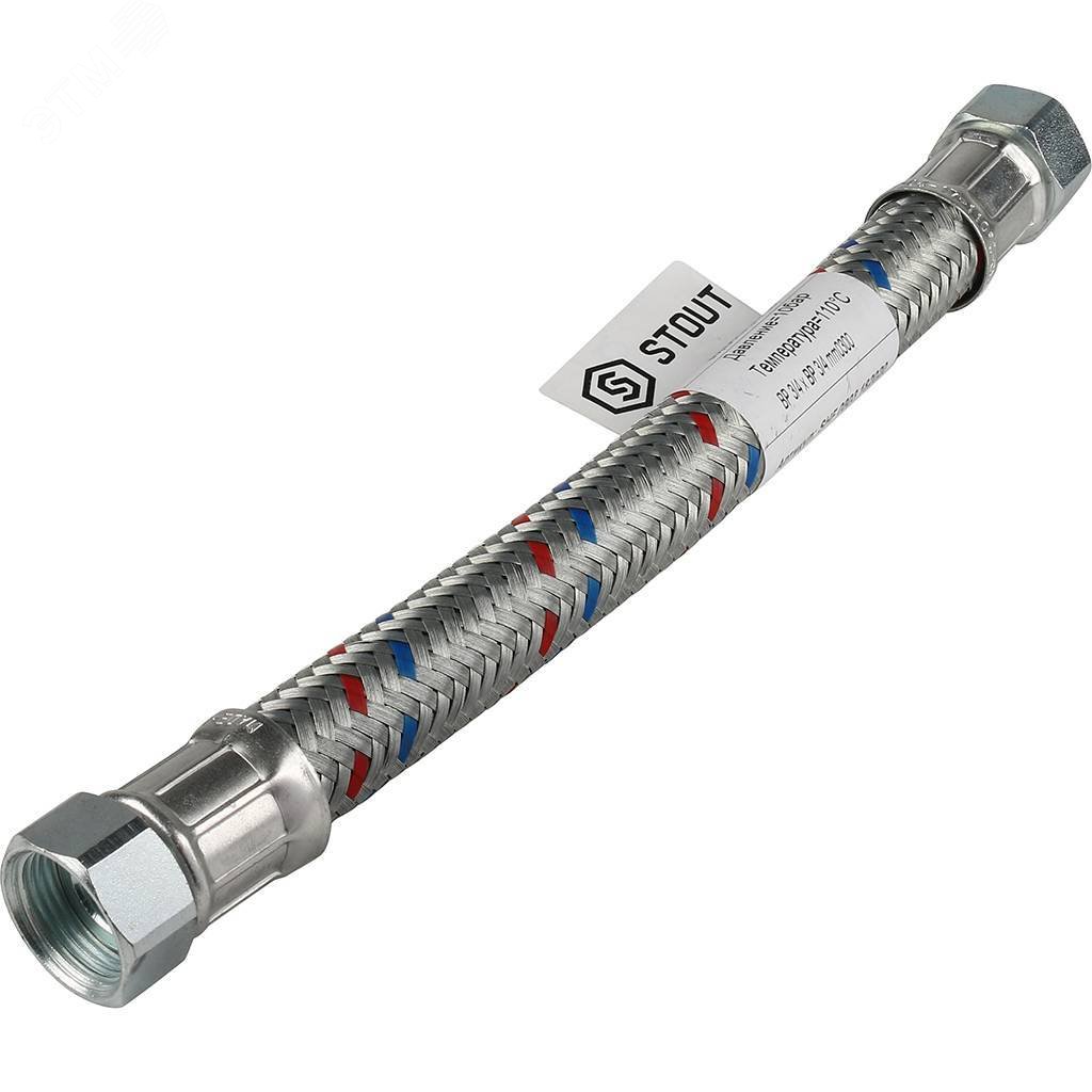 Изображение товара Гибкая подводка для воды 3/4 ВР 300 мм металлопластик