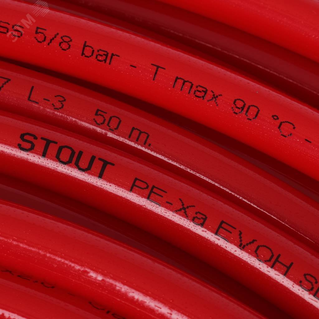 Труба из сшитого полиэтилена PEX-a EVOH 16х2,0 бухта 100м, красная SPX-0002-101620 STOUT - превью 4