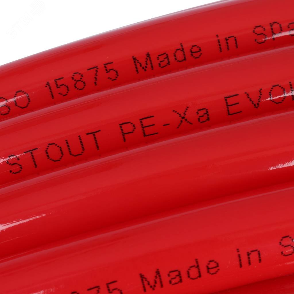Труба из сшитого полиэтилена PEX-a EVOH 20х2,0 бухта 520м, красная SPX-0002-522020 STOUT - превью 4