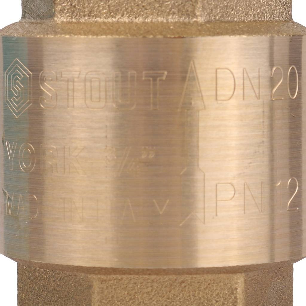 Клапан обратный пружинный муфтовый 3/4' с пластиковым седлом SVC-0012-000020 STOUT - превью 5