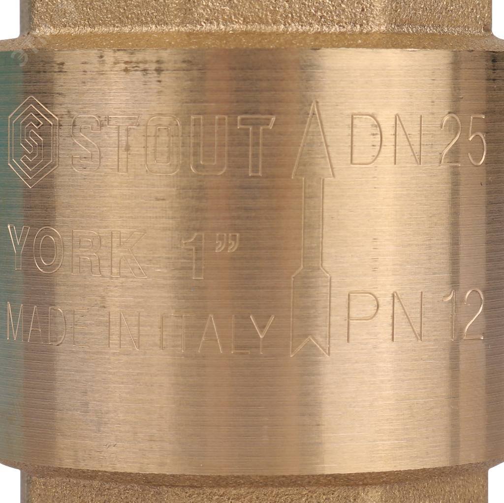 Клапан обратный пружинный муфтовый 1' с пластиковым седлом SVC-0012-000025 STOUT - превью 5