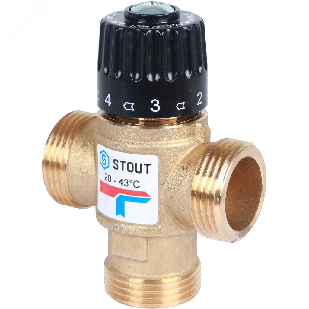 Клапан термостатический смесительный для систем отопления и ГВС G 1' M SVM-0120-164325 STOUT - превью