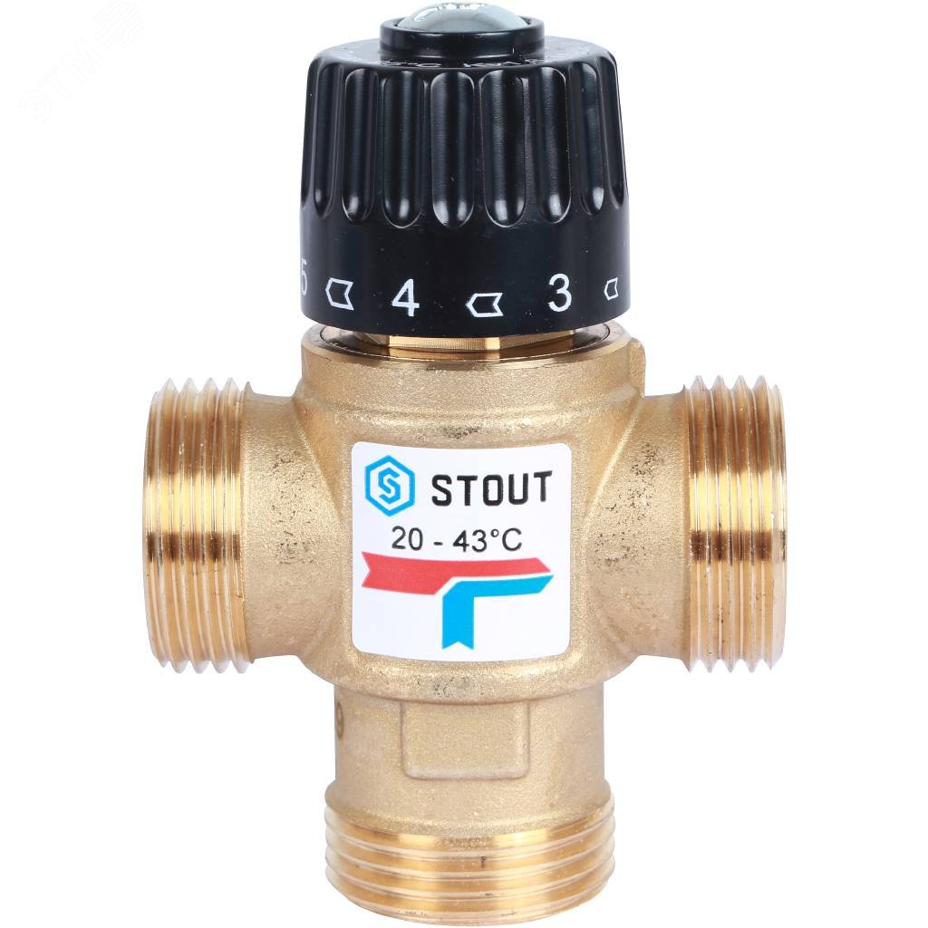 Клапан термостатический смесительный для систем отопления и ГВС G 1' M SVM-0120-164325 STOUT - превью 2