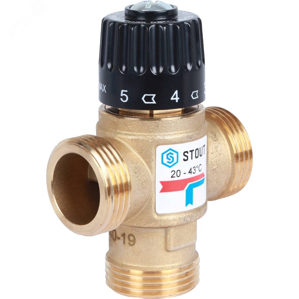 Клапан термостатический смесительный для систем отопления и ГВС G 1' M SVM-0120-164325 STOUT - превью 4