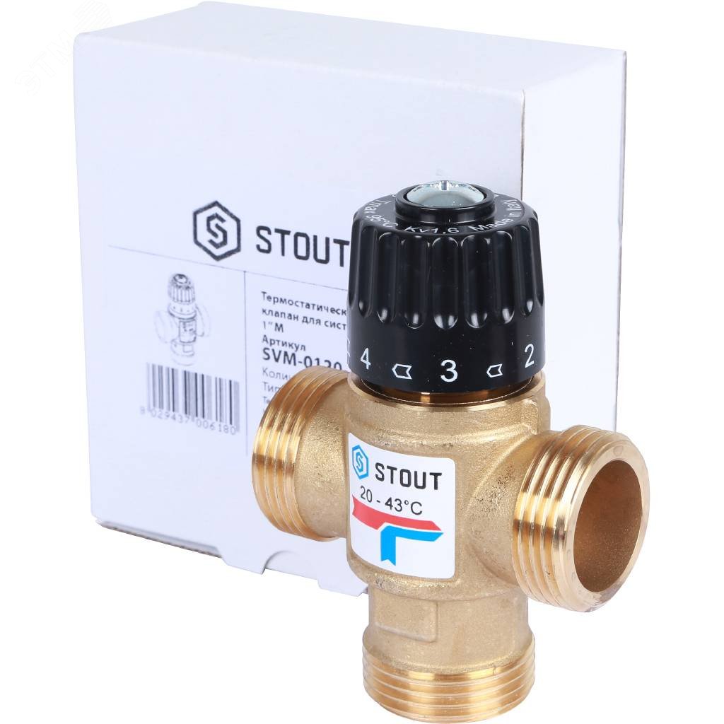 Клапан термостатический смесительный для систем отопления и ГВС G 1' M SVM-0120-164325 STOUT - превью 9