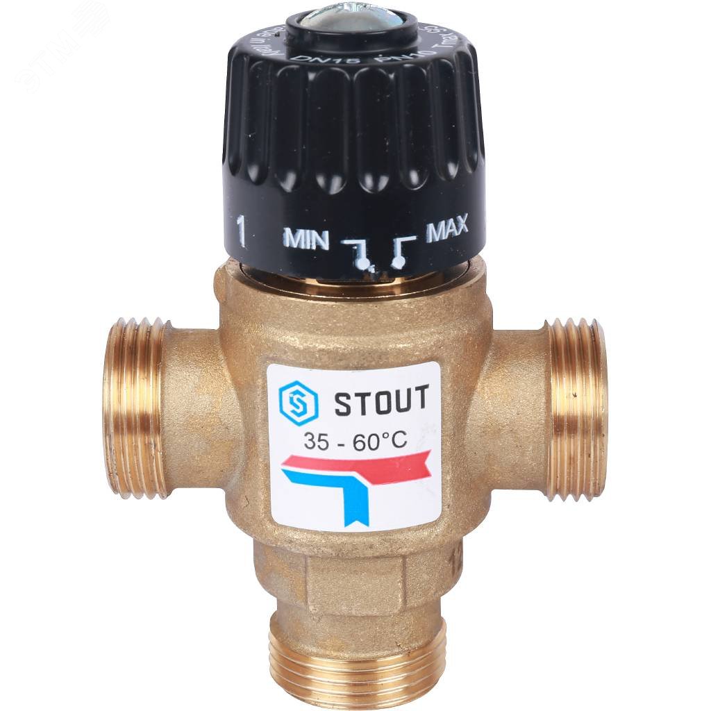 Клапан термостатический смесительный для систем отопления и ГВС 3/4' резьба SVM-0120-166020 STOUT - превью 2