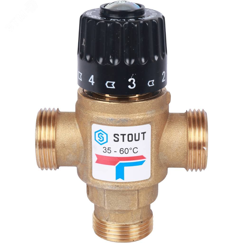 Клапан термостатический смесительный для систем отопления и ГВС 3/4' резьба SVM-0120-166020 STOUT - превью 5