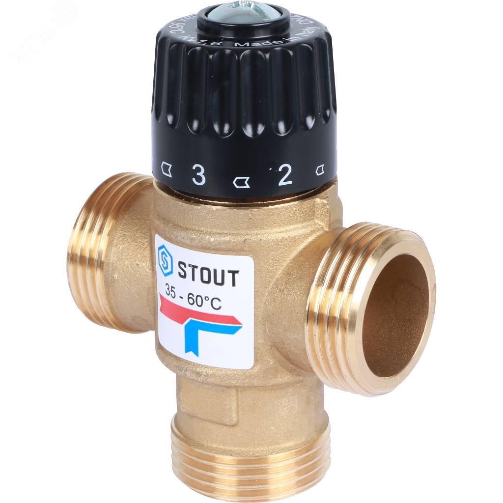 Клапан термостатический смесительный для систем отопления и ГВС 1' резьба SVM-0120-166025 STOUT - превью